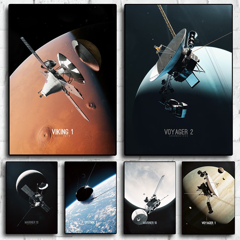 Star Map Poster - Güneş Sistemi Keşif Kanvas Sanatı NASA