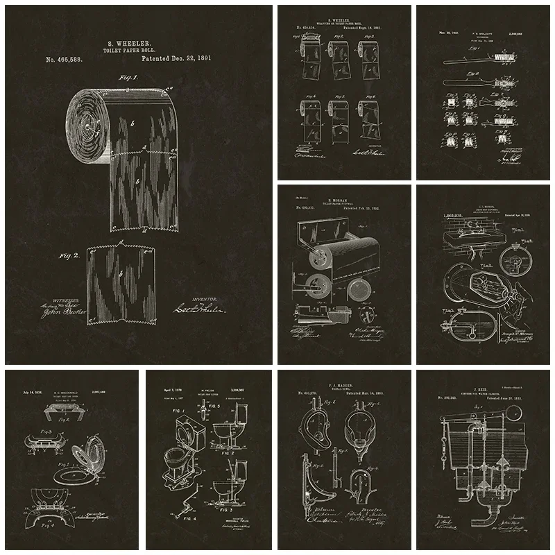 Star Map Poster - Modern Tuvalet Kağıdı Blueprint Posterler Klasik