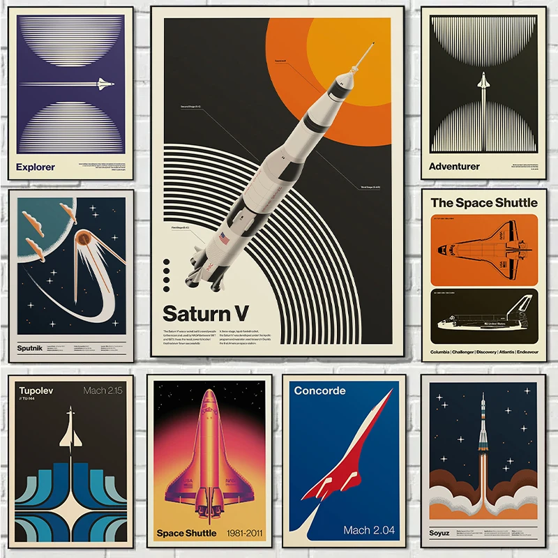 Retro Soyut Uzay Mekiği Sputni - Star Map Poster incelemesi ve fiyatı