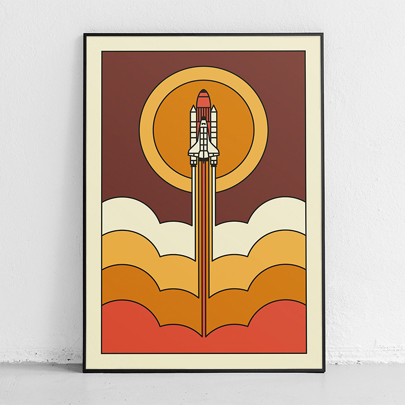 Retro Soyut Uzay Mekiği Sputni - Star Map Poster incelemesi ve fiyatı