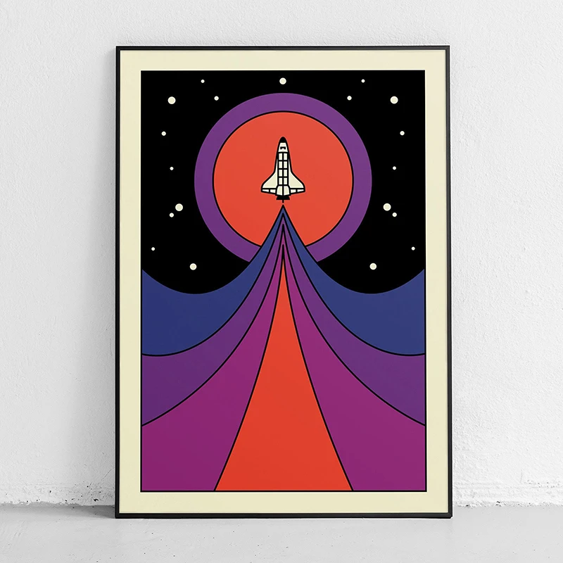 Retro Soyut Uzay Mekiği Sputni - Star Map Poster incelemesi ve fiyatı