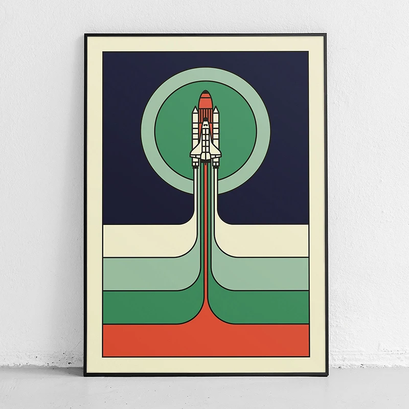 Retro Soyut Uzay Mekiği Sputni - Star Map Poster incelemesi ve fiyatı