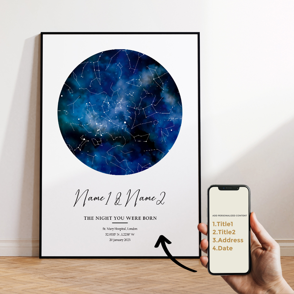 Modern Özel Kişiselleştirilmiş - Star Map Poster incelemesi ve fiyatı